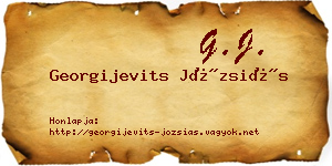 Georgijevits Józsiás névjegykártya